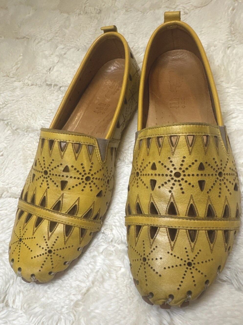 Spring Step Fusaro Yellow Slip On Loafers Flat Comfort Women’s EU 38 Us 7.5-8
